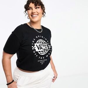Vans Black and White Crop Logo T-shirt